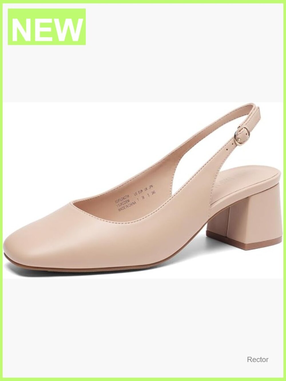 Low Chunky Heels Slingback Square Toe Block Dress Pumps Comfortable Wedding Work